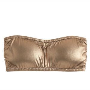 J.Crew Metallic Gold Bikini Top